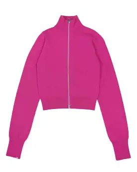 Extreme Cashmere Dragon Pink Lemon Zip-Up Turtleneck