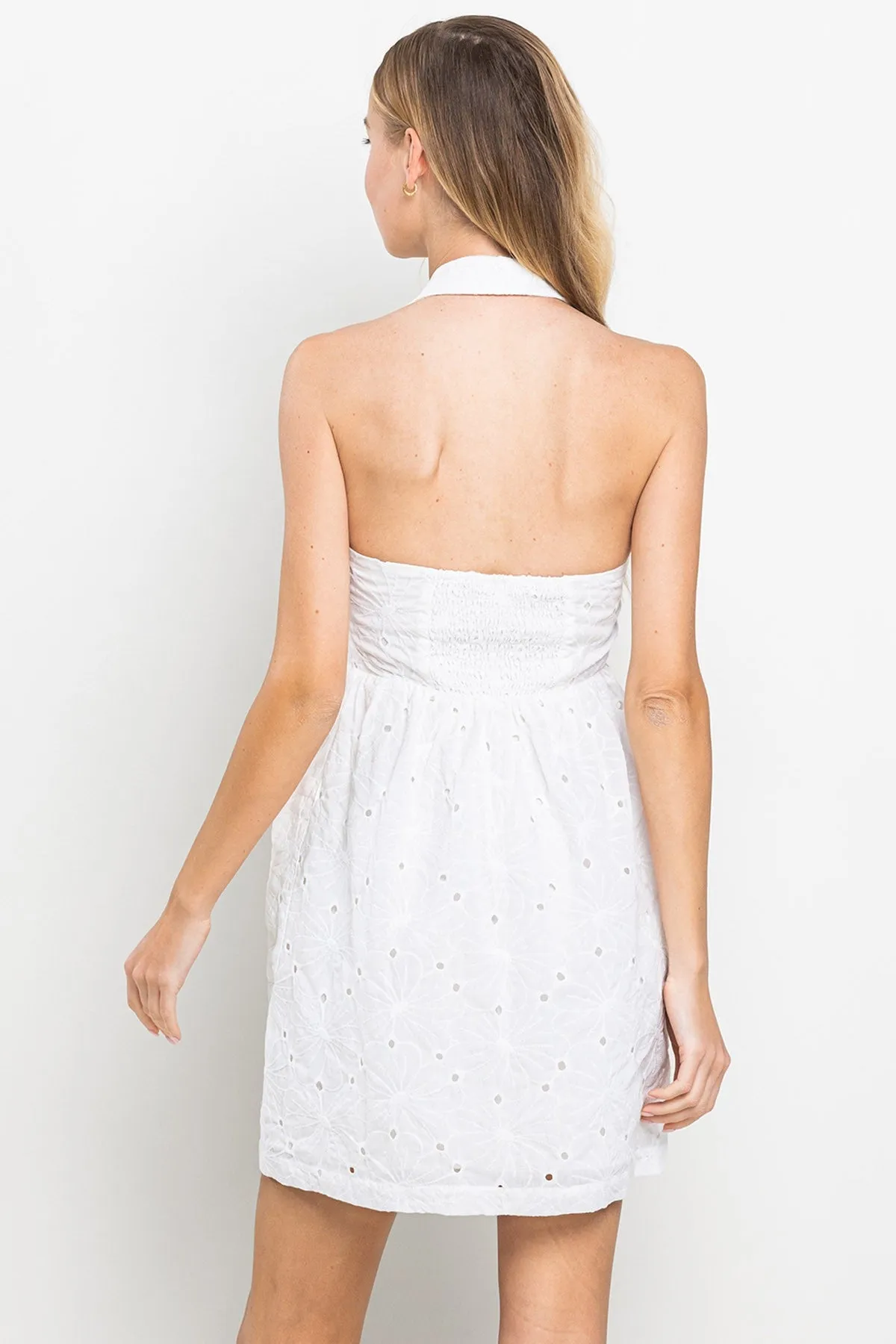 Eyelet Halter Dress