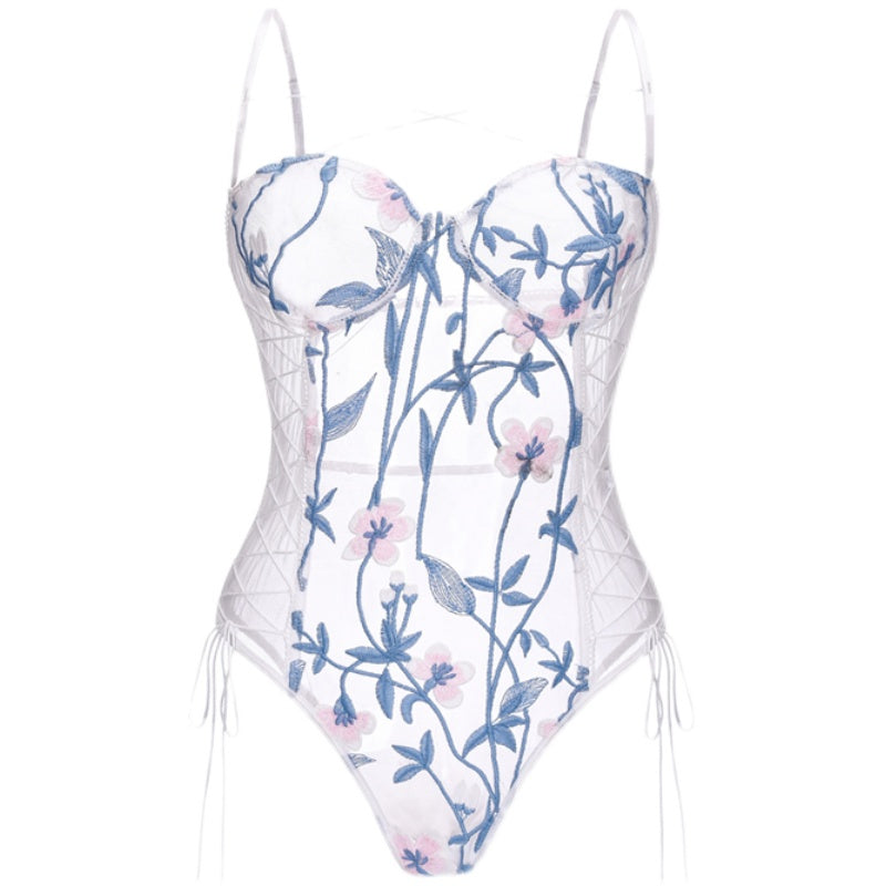 Floral Mesh Harness Bodysuit AD210160