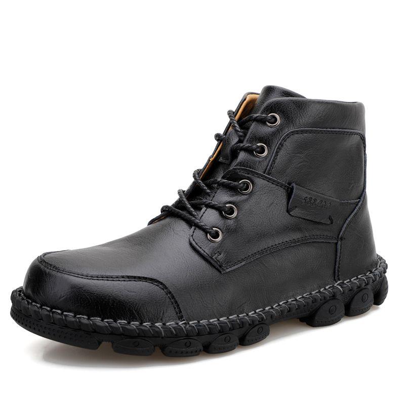 Fur-Lined Leather Combat Boots - Lace-Up for Ultimate Comfort and Protection