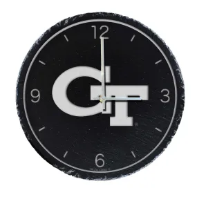 GA Tech Yellow Jackets Gray 12'' Slate Clock