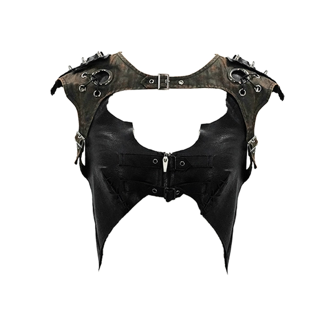 Gothic Criss-cross Straps Corset With Hollowed-out Design