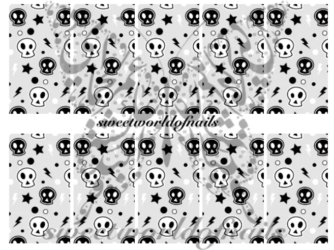 Halloween Skulls Nail Art Water Full Wraps Transfers