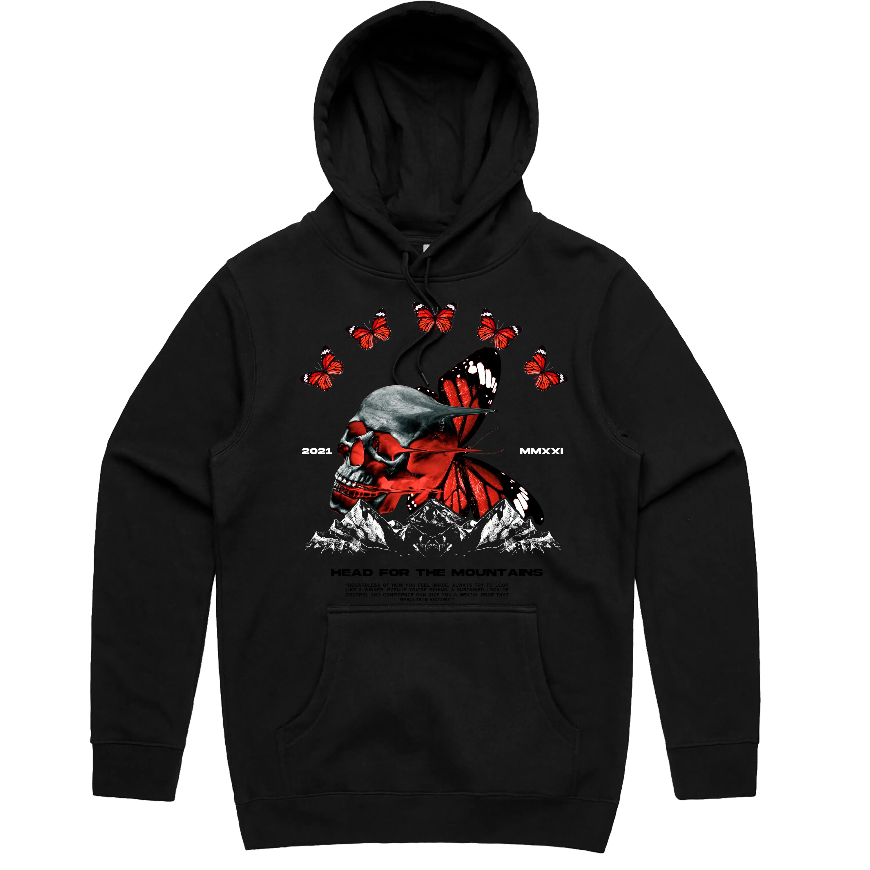 Head For The Mountains Hoodie (Blk/Red)/ MD1