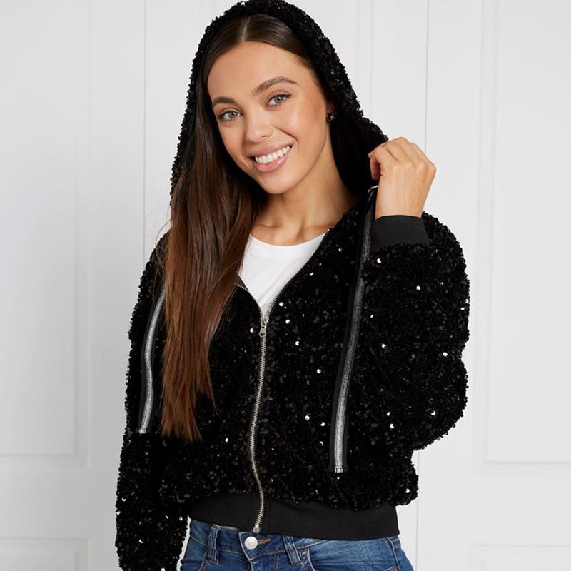 Hoodie Sequin Jacket