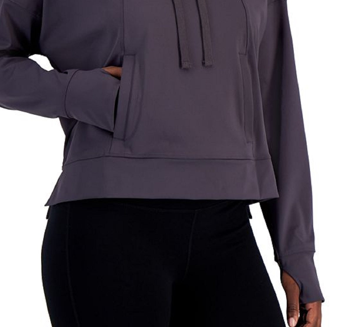 ID Ideology Women's Relaxed Solid Techy Hoodie Gray Size Medium