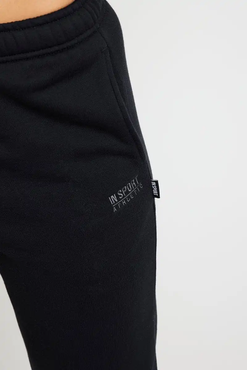 INSPORT UNISEX ALASKA BLACK ELASTIC LEG TRACKPANTS