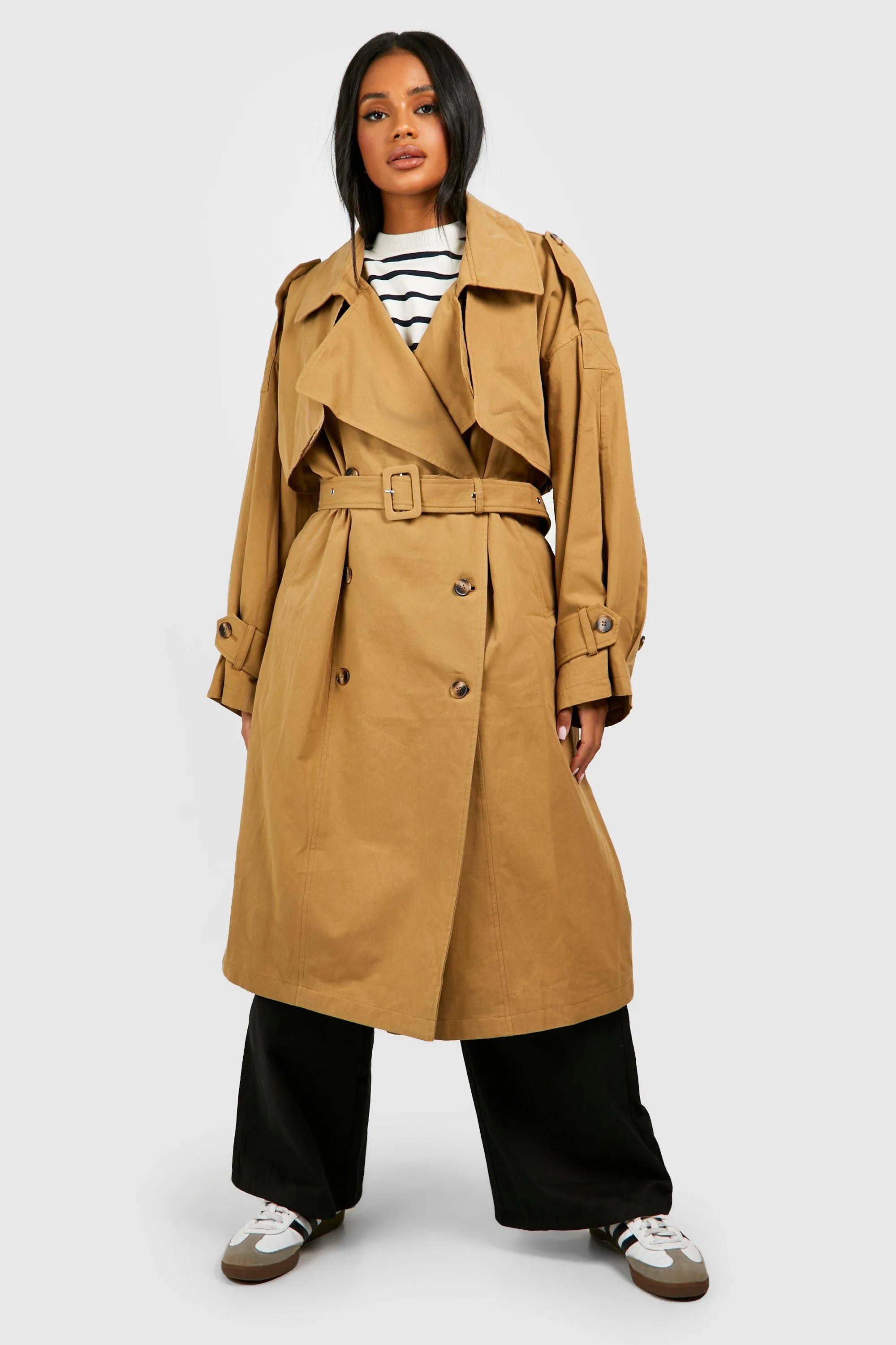 Jackets & Coats | Oversized Belted Trench Coat | boohoo