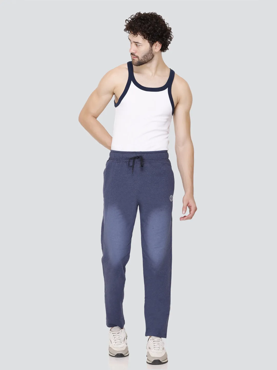 Jinxer Men Denim Shade Cotton Trackpants