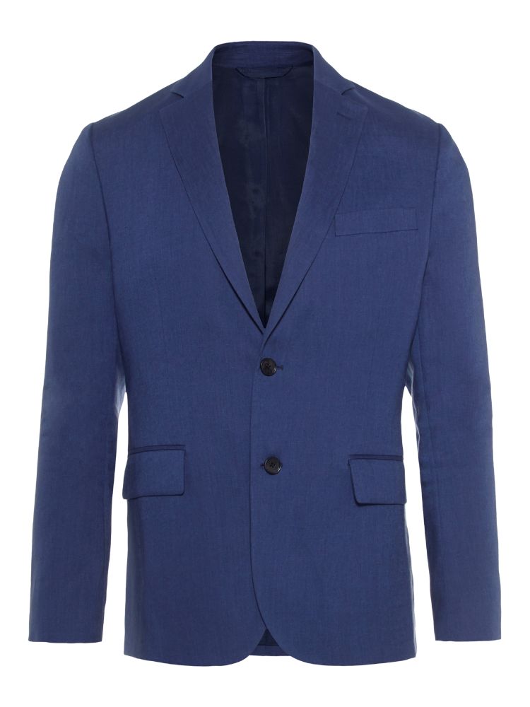 J.Lindeberg Mens Hopper Soft Tech Linen Blazer - WORK BLUE MELANGE