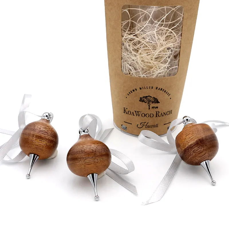 Koa Wood Set of 3 Mini Ornaments