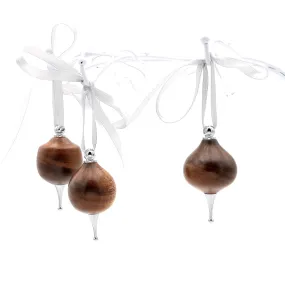 Koa Wood Set of 3 Mini Ornaments