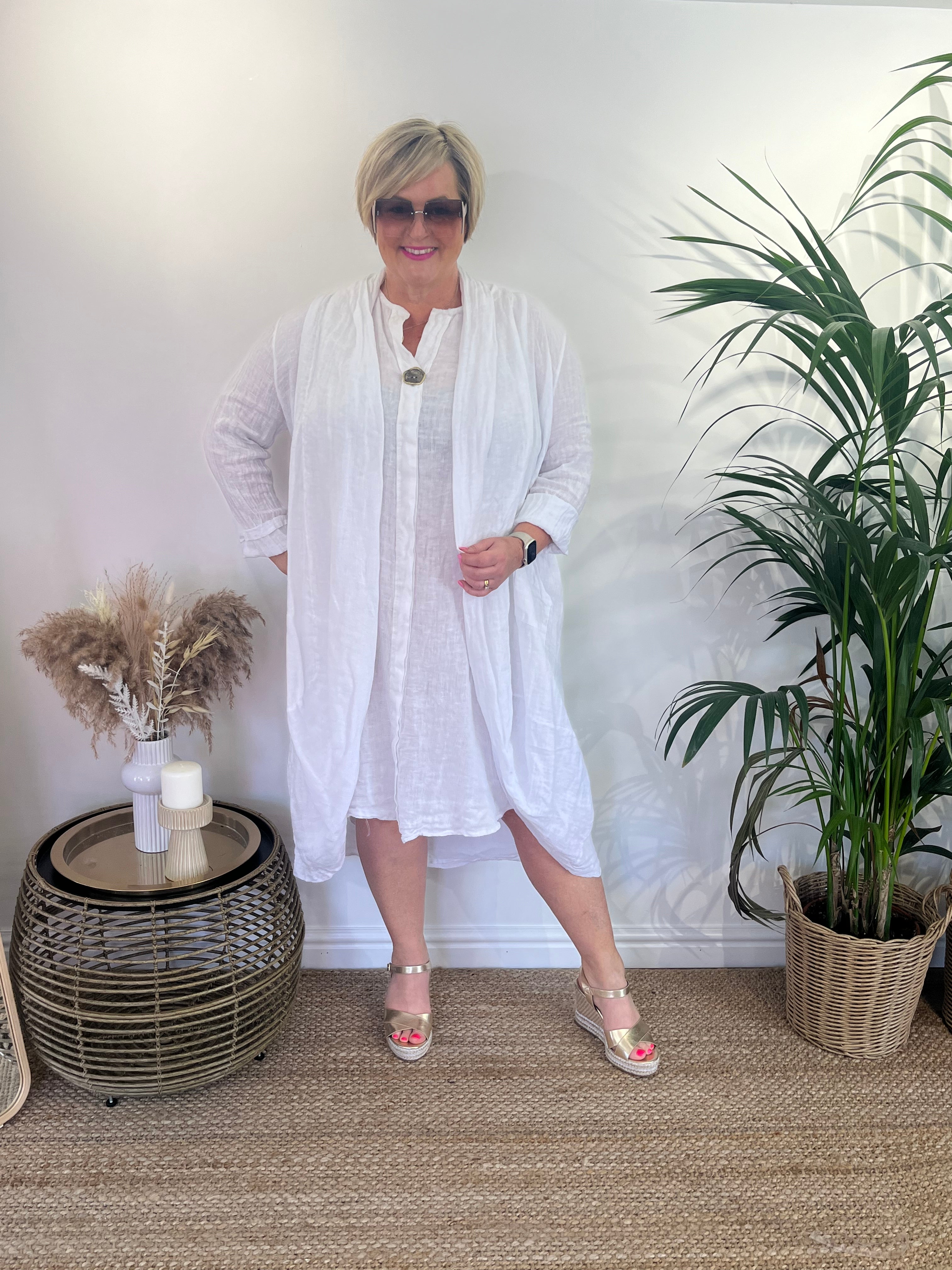 LAUREN Linen Dress & Jacket Set