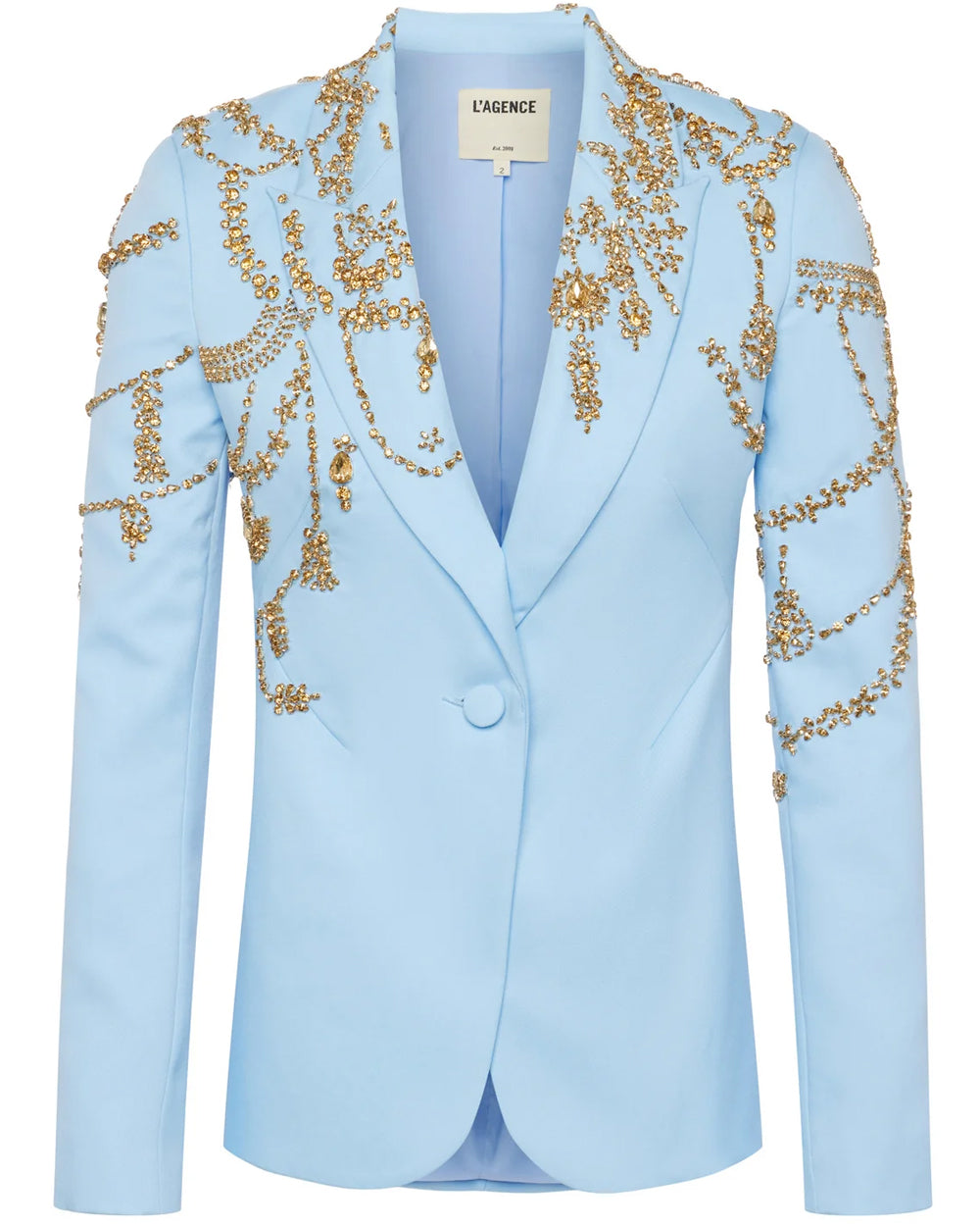 Light Blue Crystal Embellished Clementine Blazer