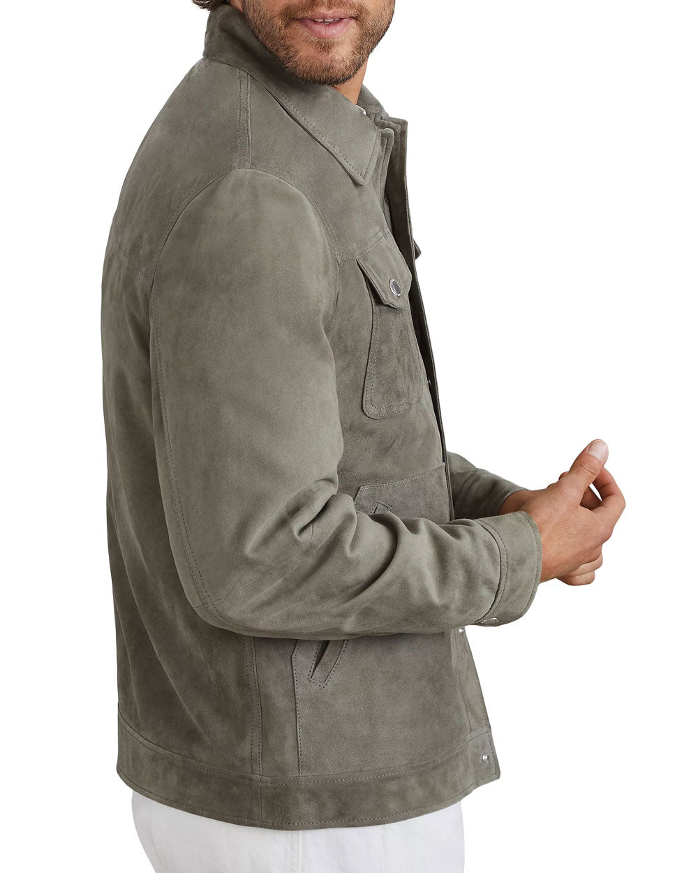 Light Sage Green Leather Jacket