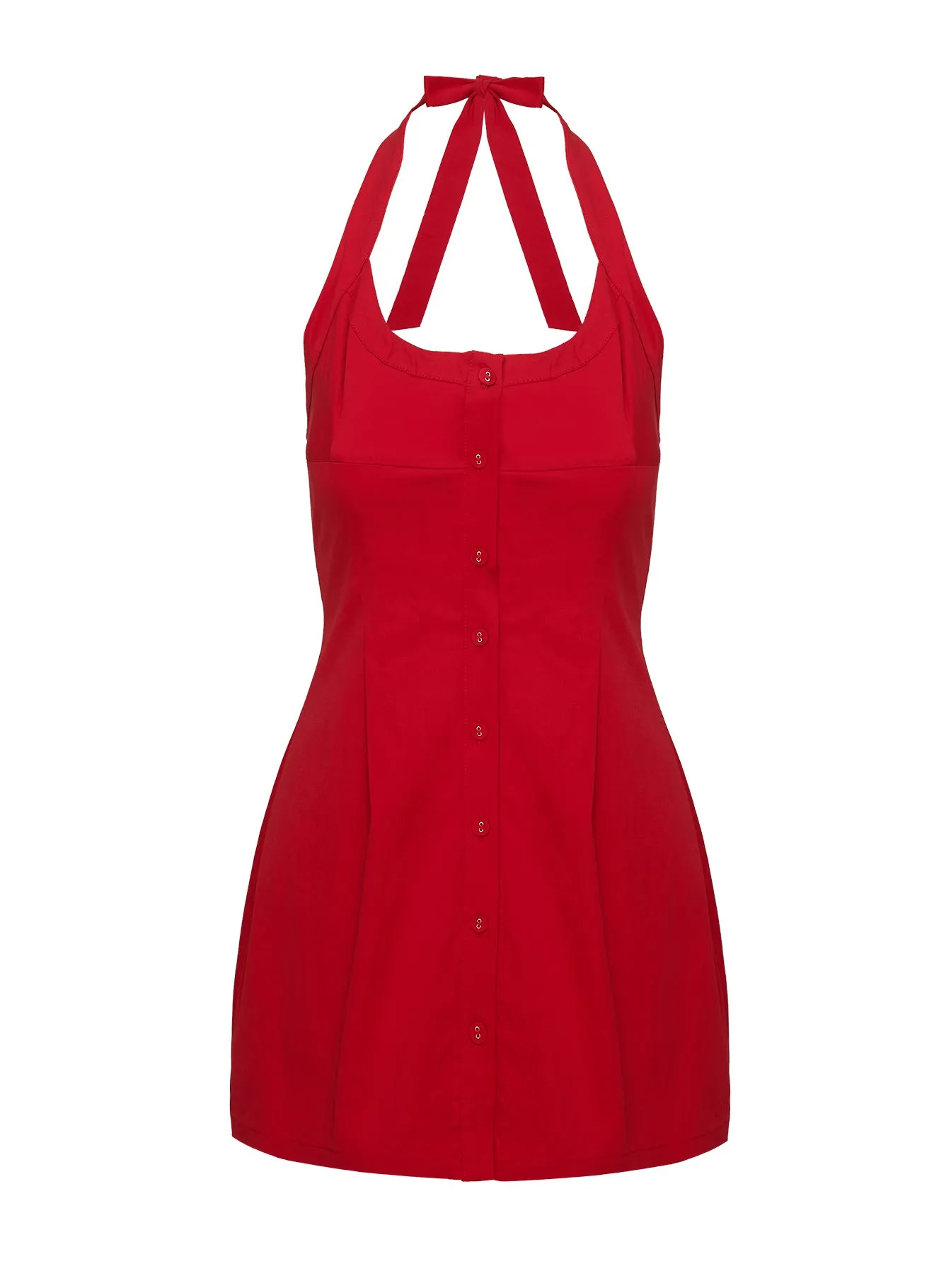 Mallorie Halter Mini Dress Red