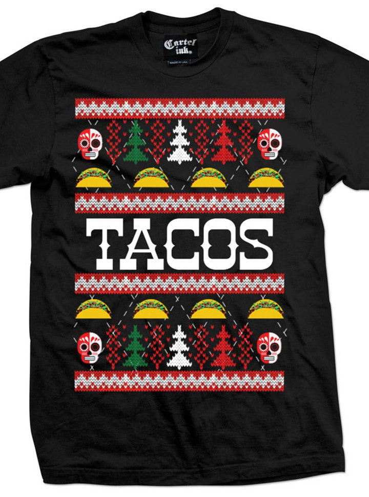 Men's Tacos Ugly Christmas Sweater Tee