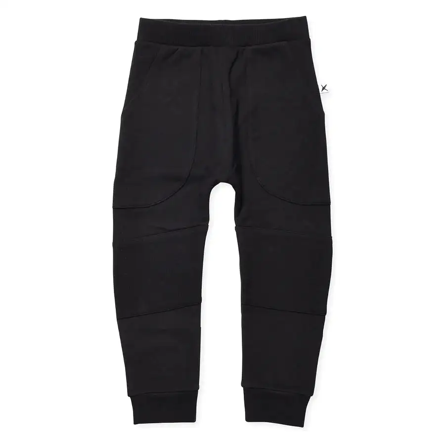 Minti Furry Reinforced Knee Trackies - Black