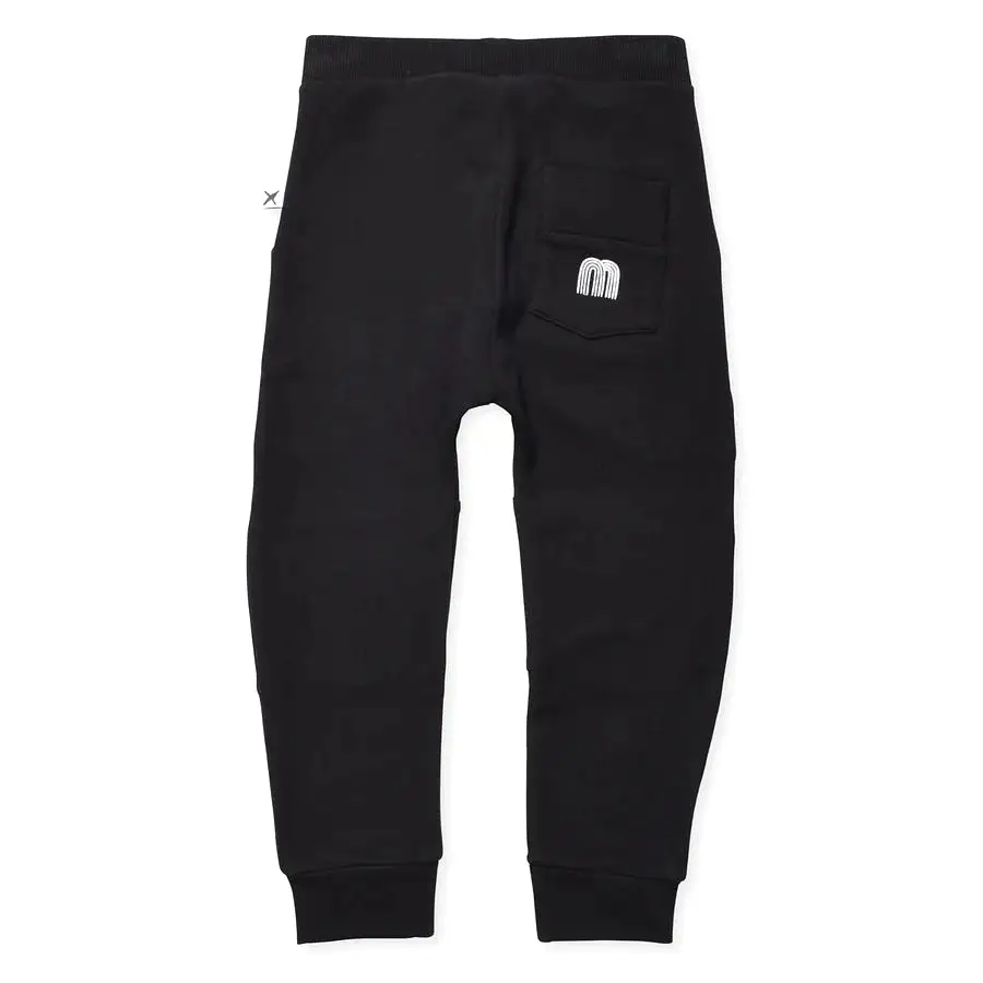 Minti Furry Reinforced Knee Trackies - Black