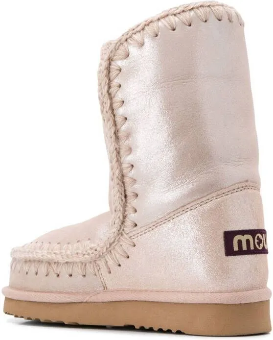 Mou lined metallic boots Pink