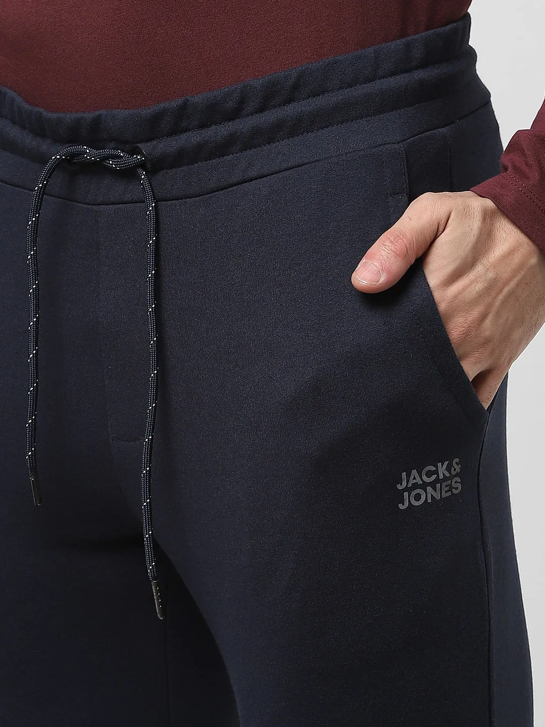 Navy Blue Mid Rise Jogger Trackpants