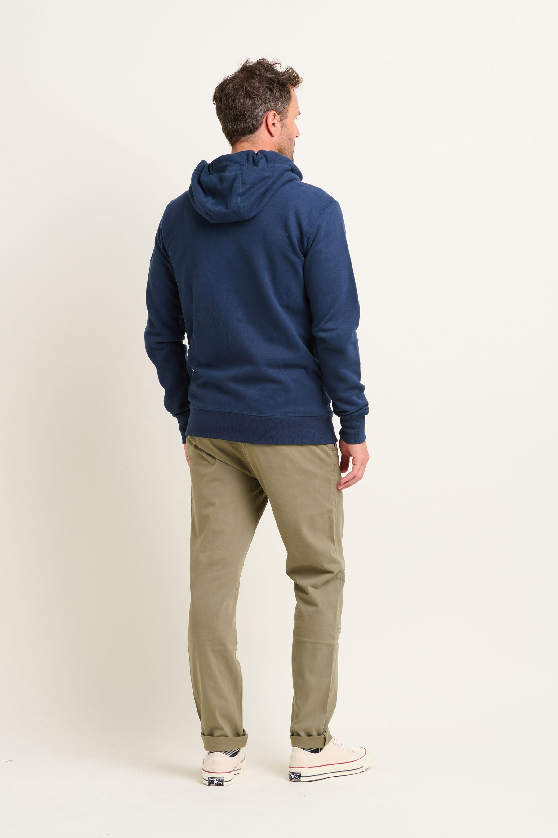 Navy Zip Through Hoodie