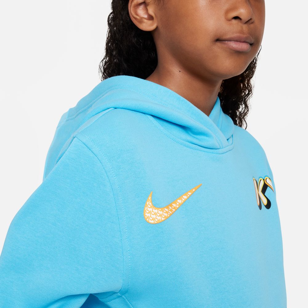 Nike Kylian Mbappe KM Youth Football Hoodie (Light Blue)