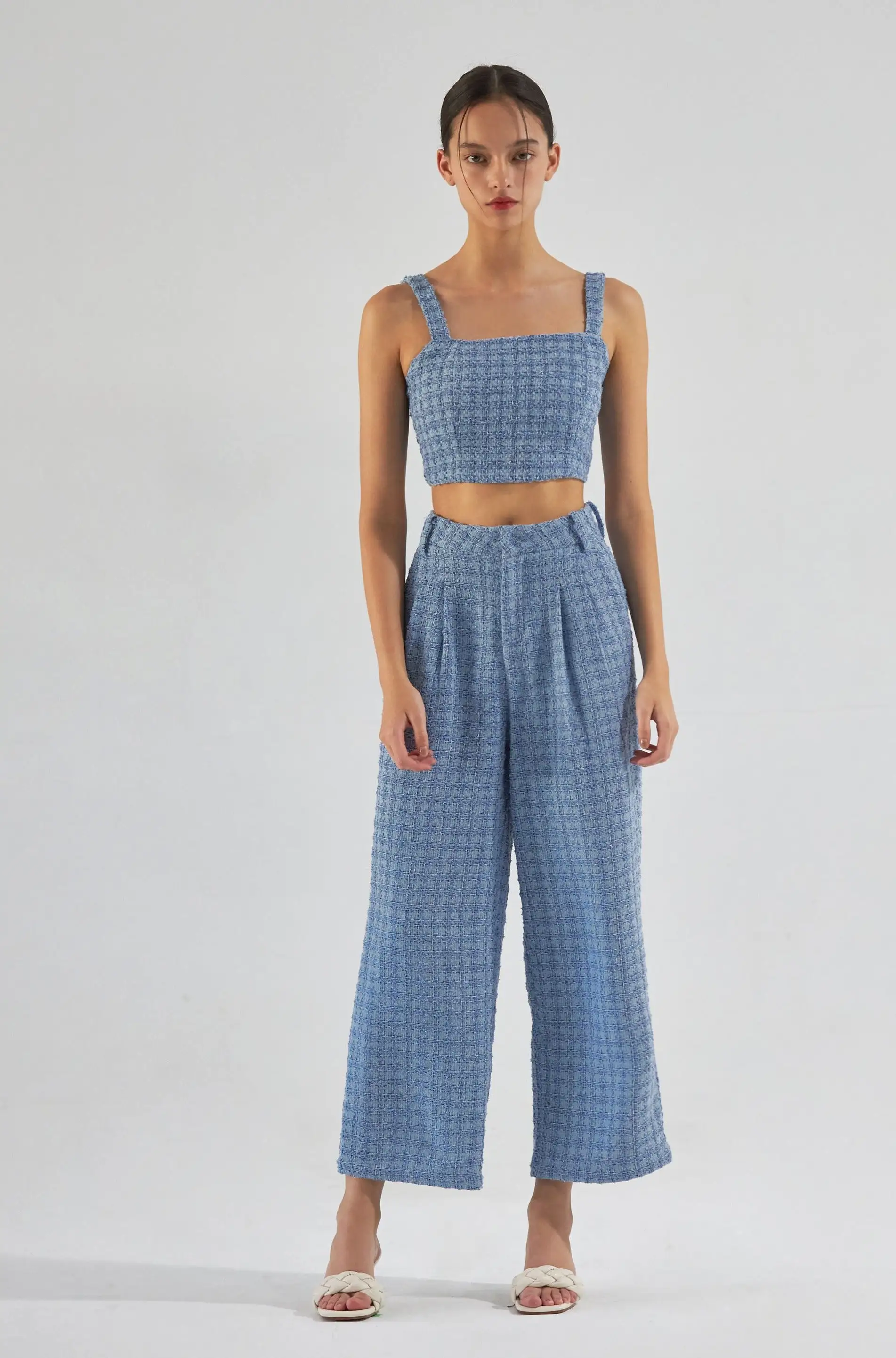 Old money wide leg pants in blue