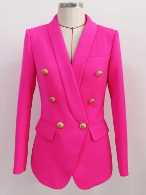 Oversized Fuchsia Double Breasted Blazer