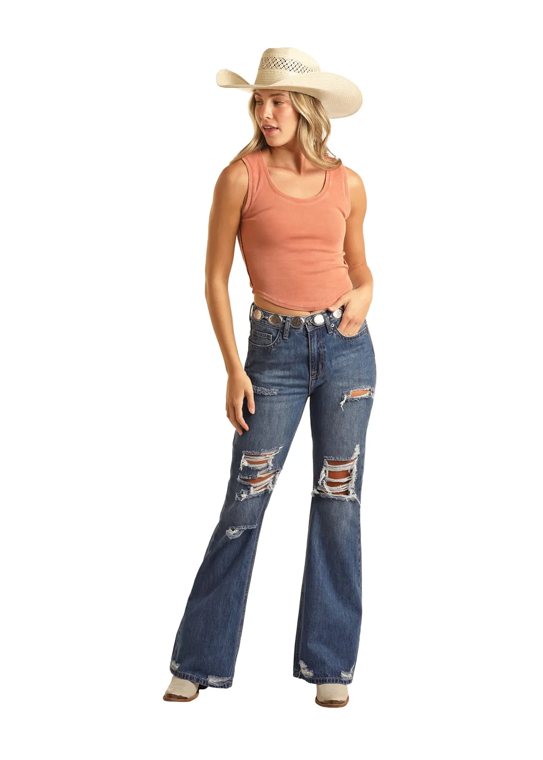 Panhandle Slim Womens Relaxed Flare Jeans