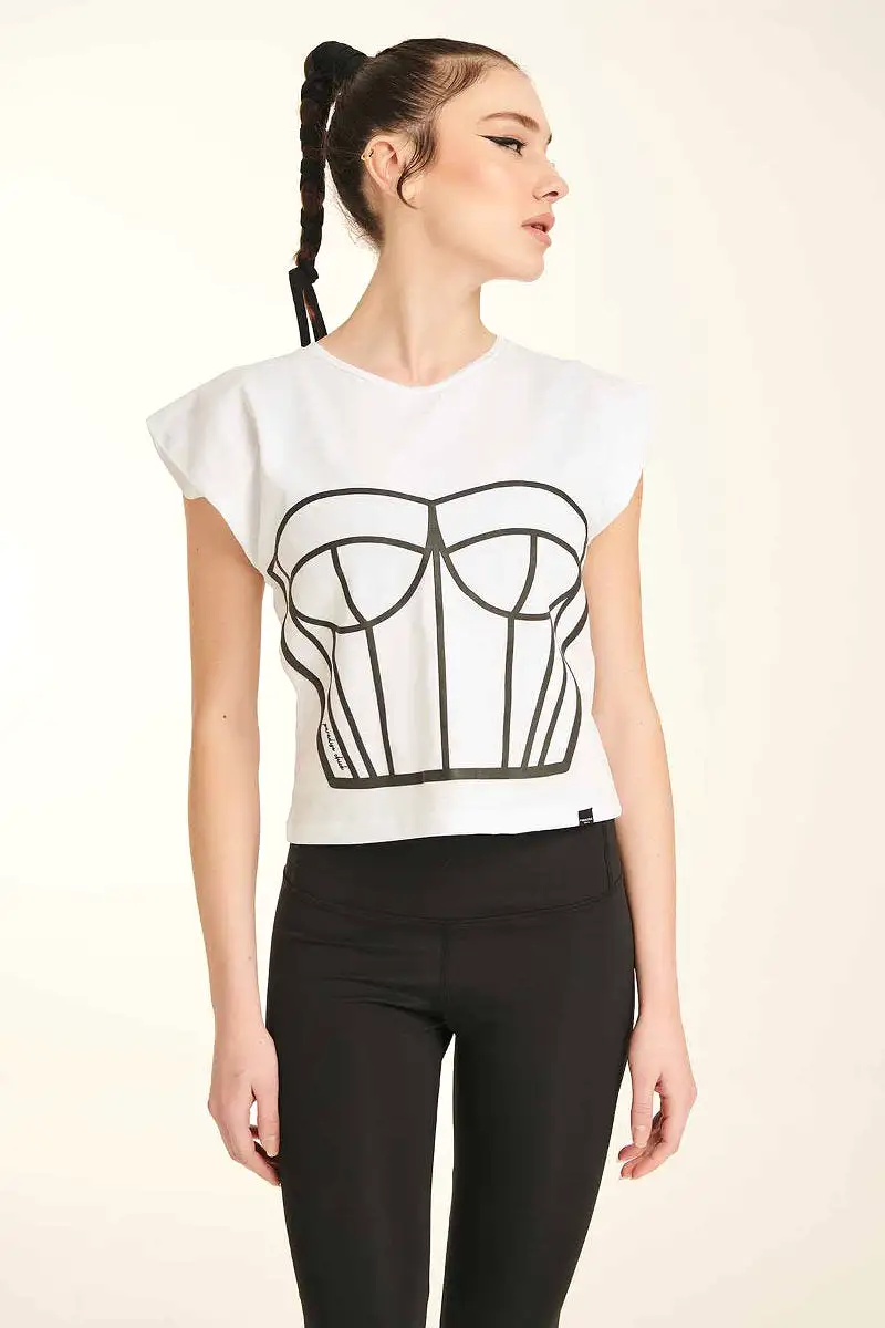 Paradise Chick Supreme Corset T-shirt - White