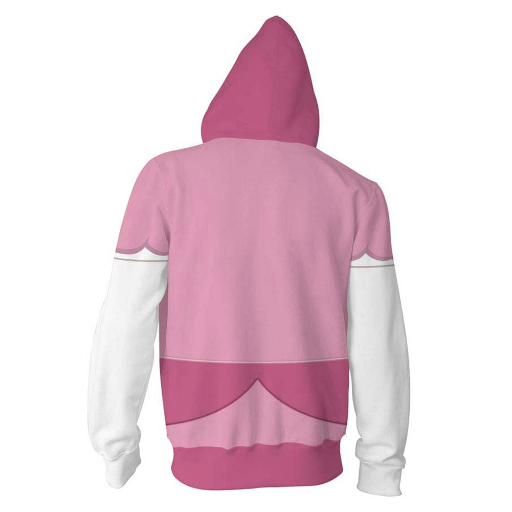 Peach Cosplay Hoodie 3D Printed Hooded Sweatshirt Men Women Casual Streetwear Zip Up Jacket Coat