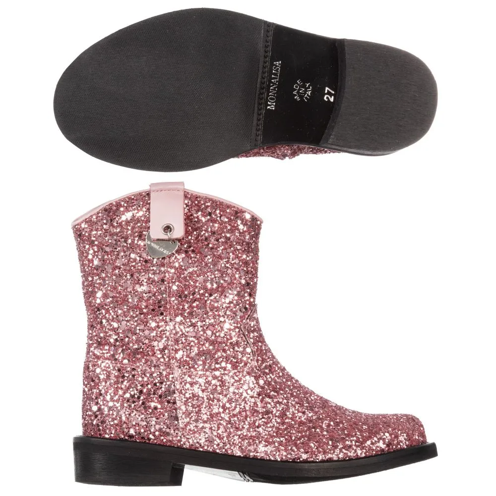 Pink Glittery Boots