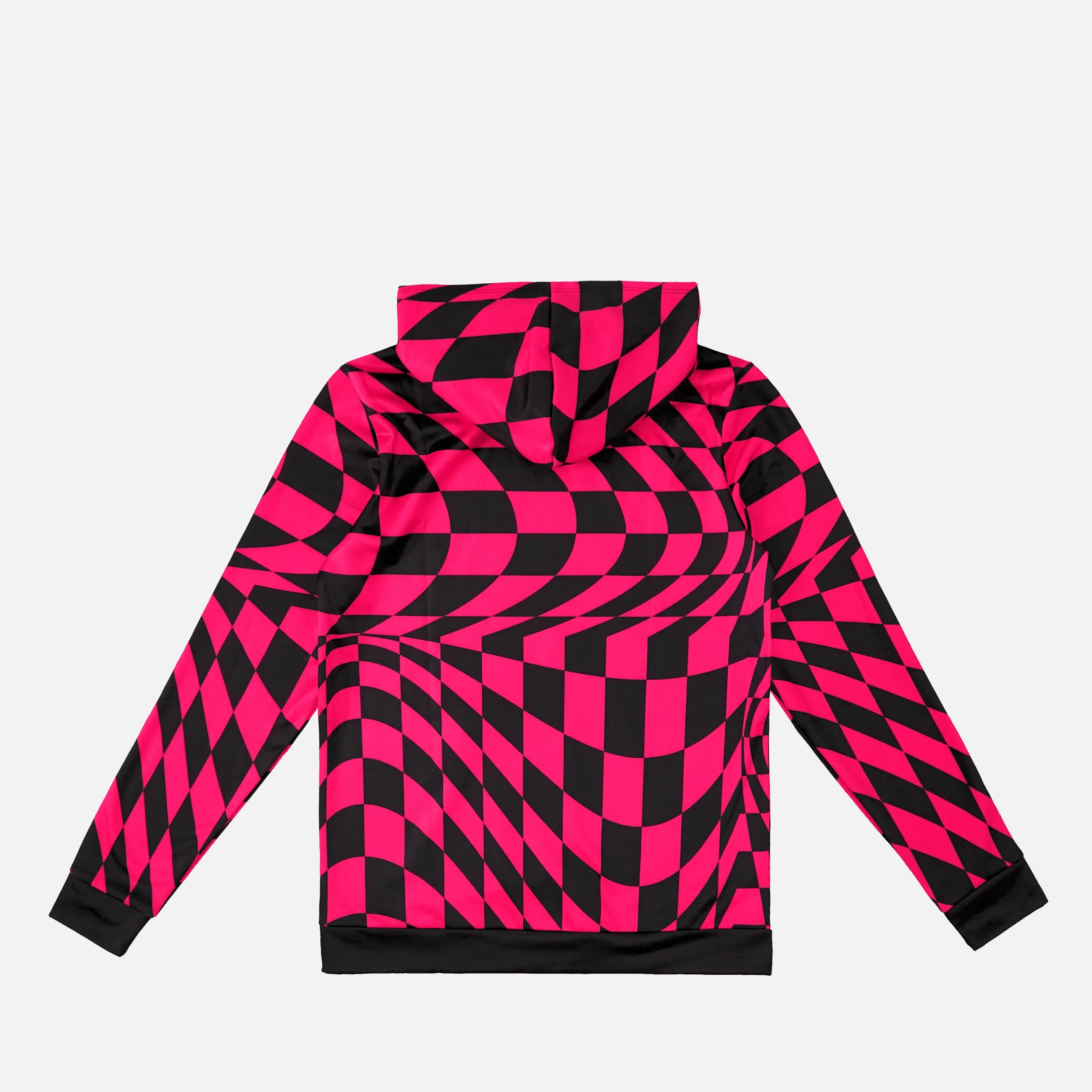 Pink Warped Checkered Hoodie