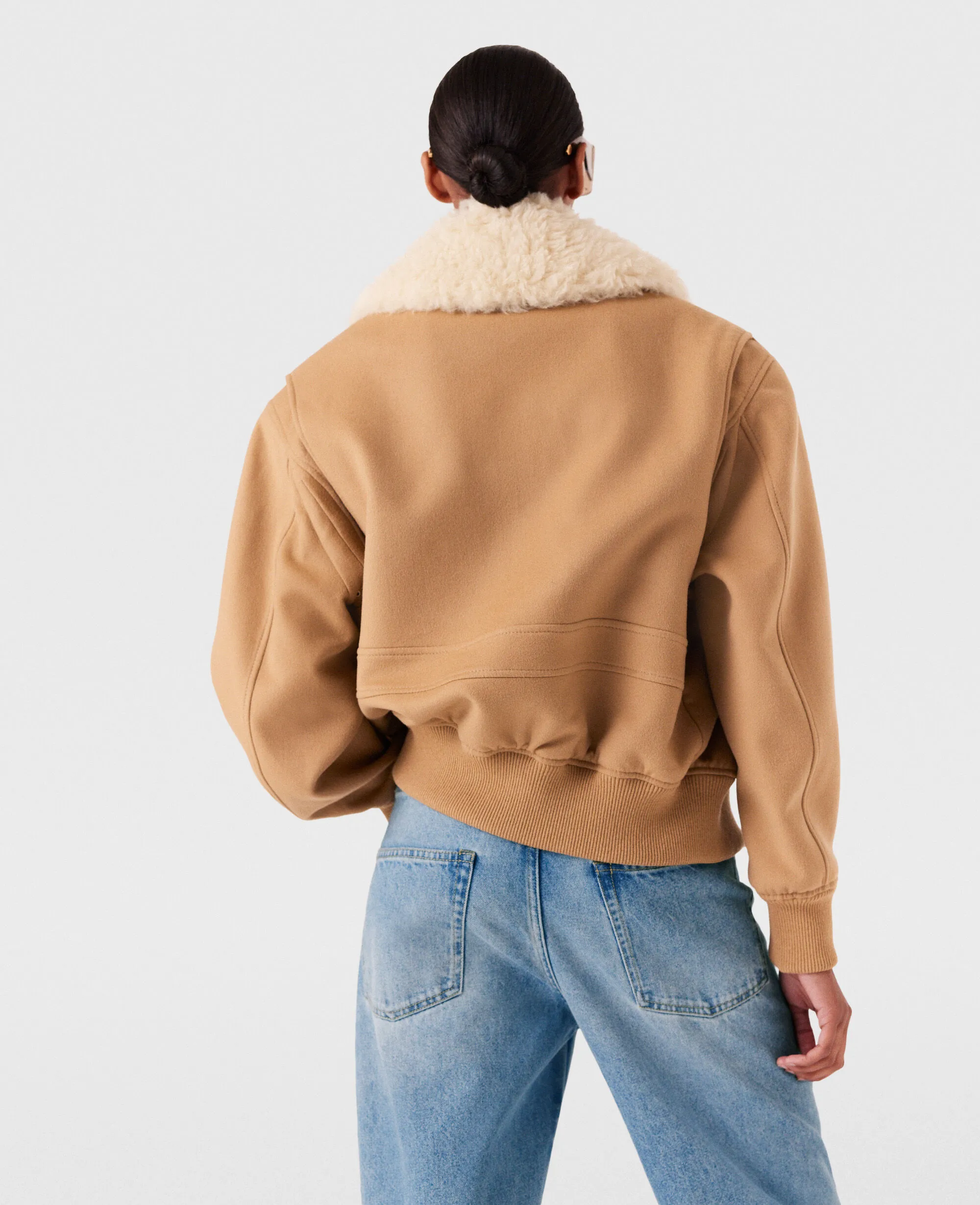 Plush Teddy Bomber Jacket