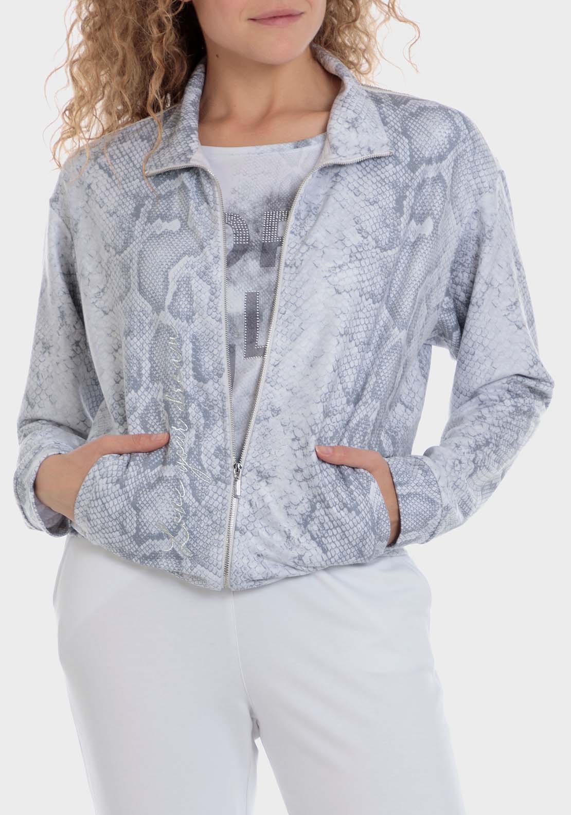 Printed Sports Jacket - Grey