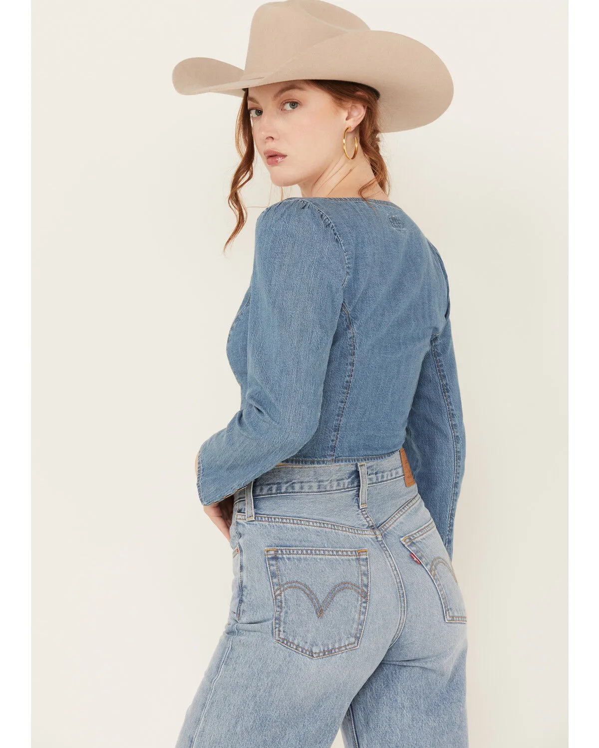 Product Name:  Levi's Women's Daryn Corset Long Sleeve Denim Shirt