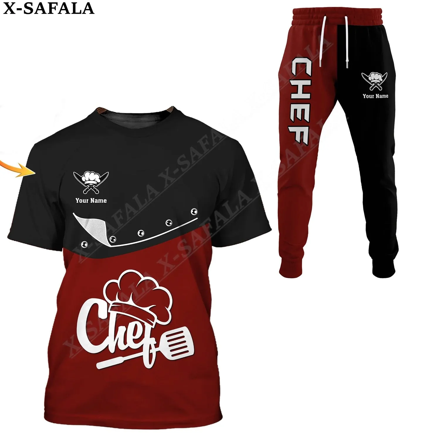 PROUD CHEFS T-SHIRT AND Sweatpant 3d DESIGN CUSTOMS NAME