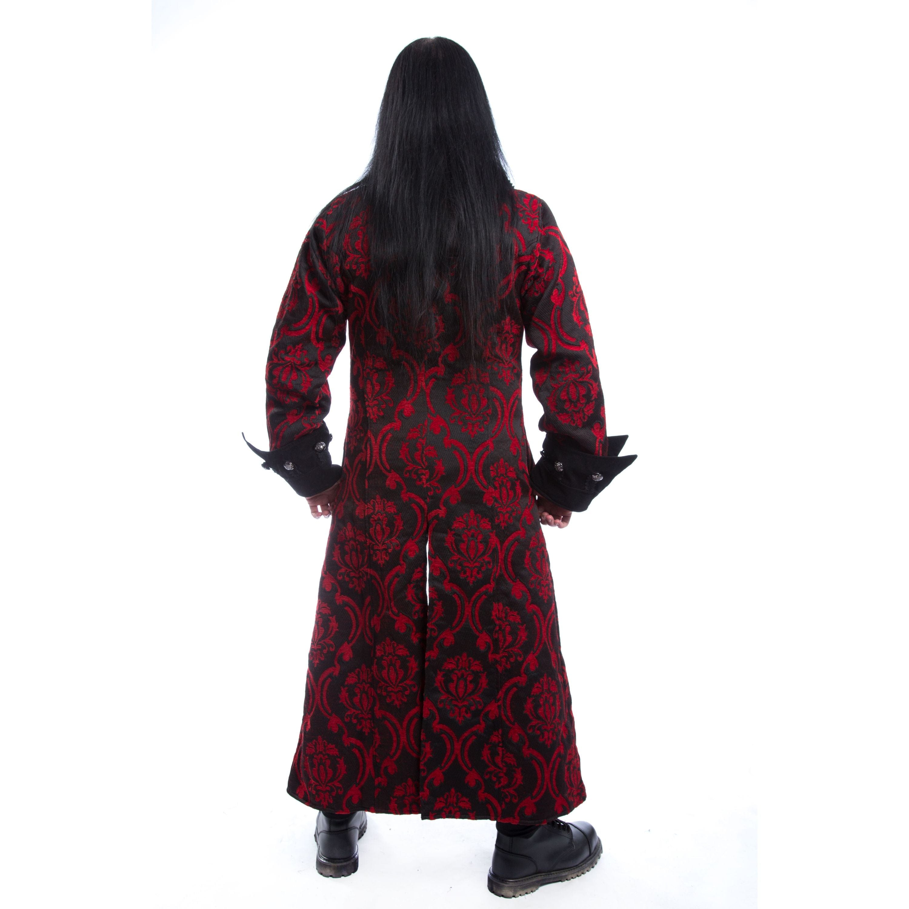 QUENTIN COAT - RED BROCADE