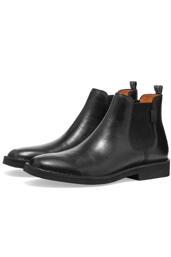 Ralph Lauren Leather Chelsea Boots Black