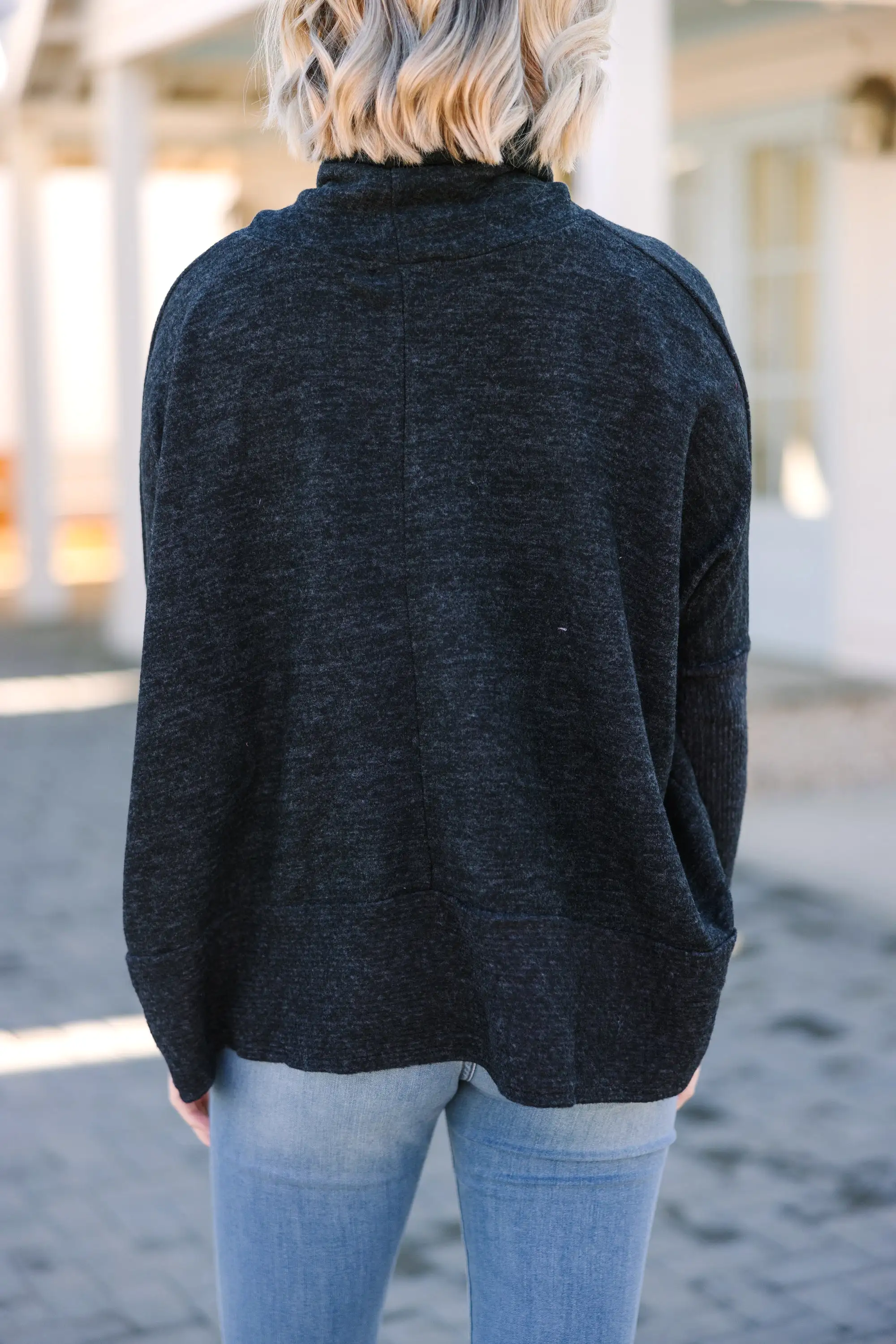 Realized Fun Charcoal Gray Turtleneck Tunic