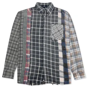 Rebuild by Flannel Shirt 7 Cuts Shirt / Reflection - Asphalt/Blue