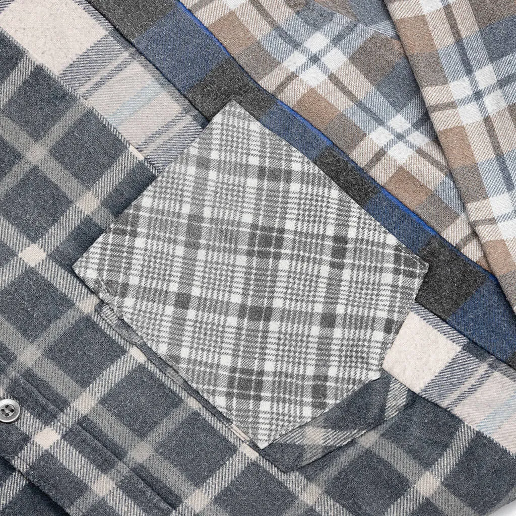 Rebuild by Flannel Shirt 7 Cuts Shirt / Reflection - Asphalt/Blue