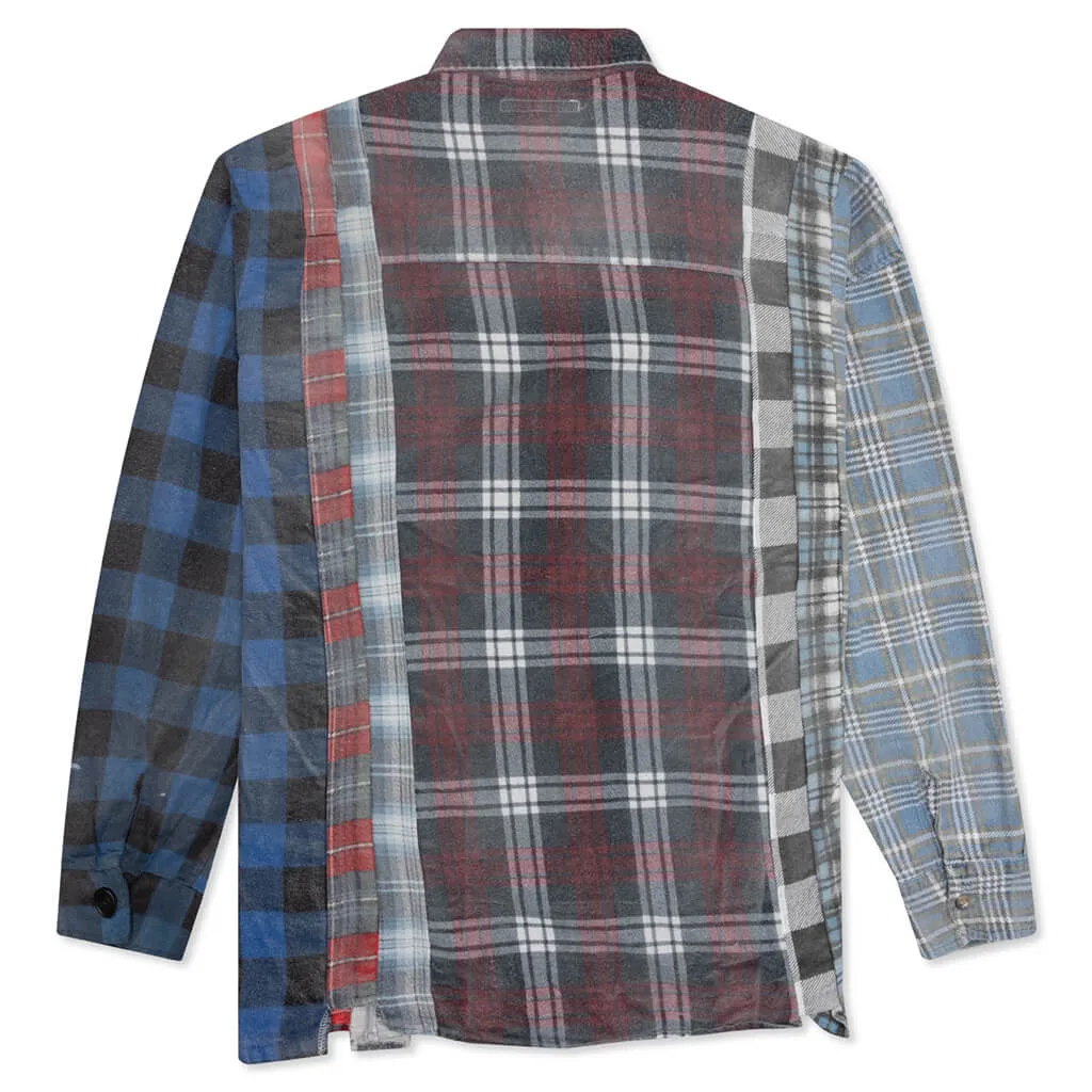 Rebuild by Flannel Shirt 7 Cuts Shirt / Reflection - Burgundy/Grey