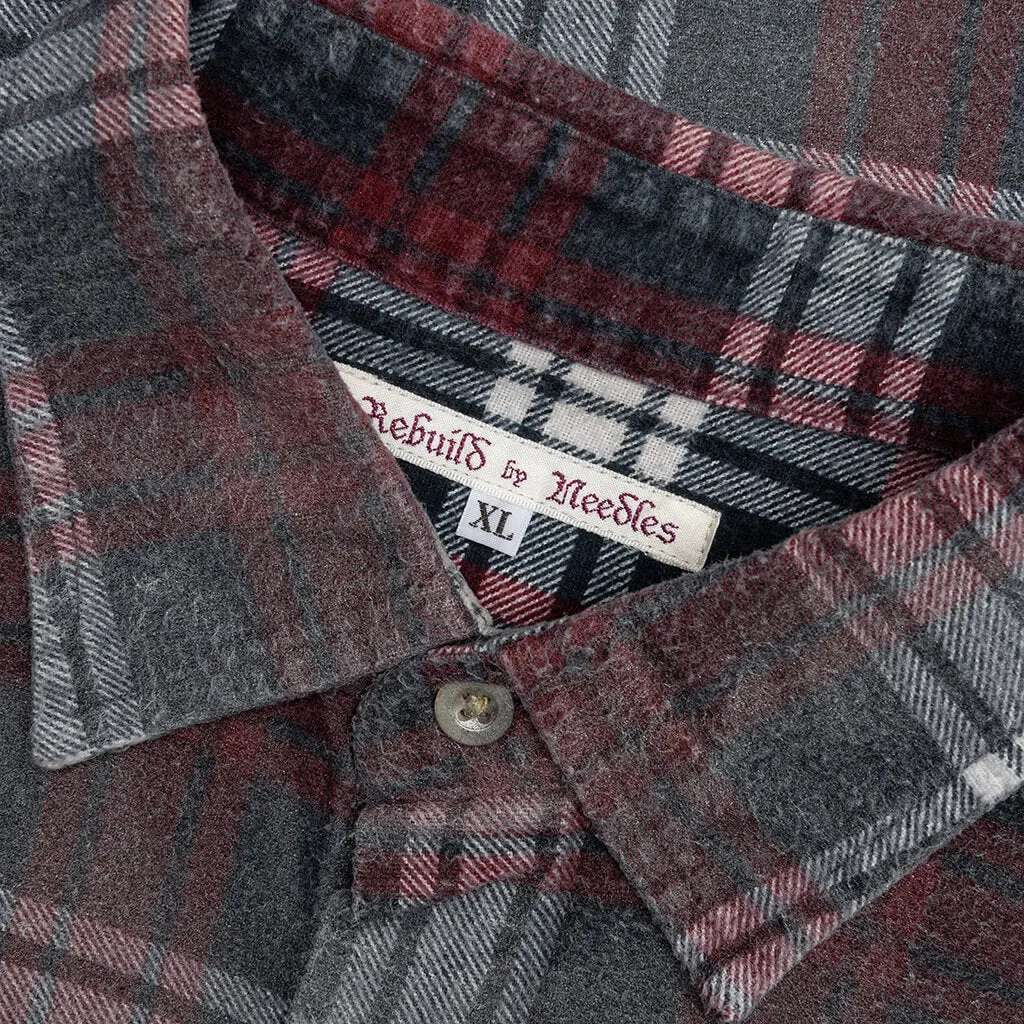 Rebuild by Flannel Shirt 7 Cuts Shirt / Reflection - Burgundy/Grey