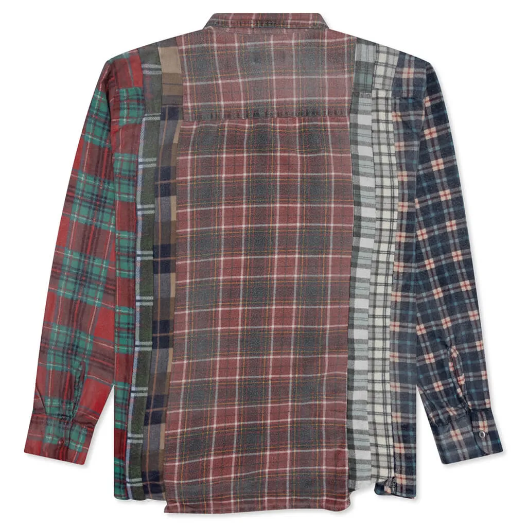 Rebuild by Flannel Shirt 7 Cuts Shirt / Reflection - Burgundy/Orange