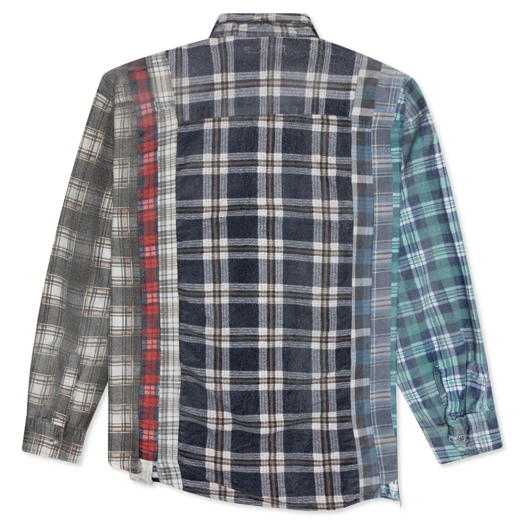 Rebuild by Flannel Shirt 7 Cuts Shirt / Reflection - Steel/Beige