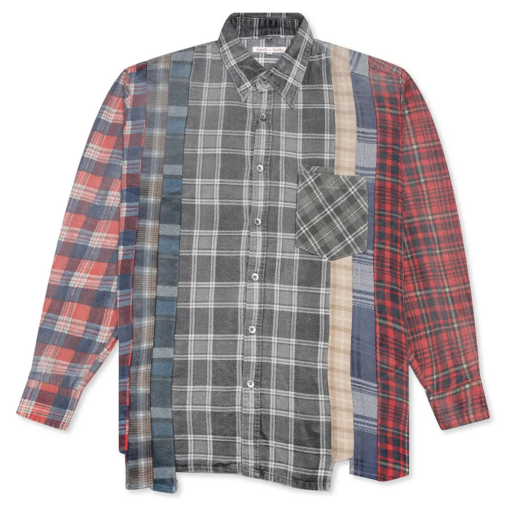 Rebuild by Flannel Shirt 7 Cuts Shirt / Reflection - Triple Grey