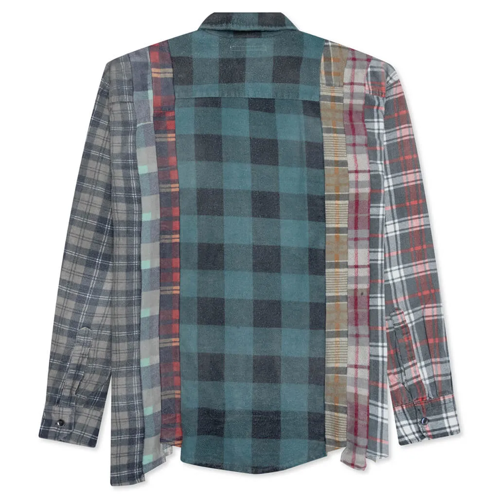 Rebuild by Flannel Shirt 7 Cuts Shirt / Reflection - Turquoise/Navy