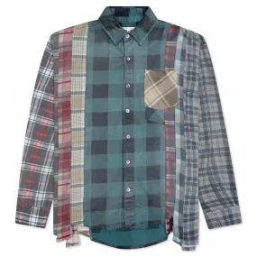 Rebuild by Flannel Shirt 7 Cuts Shirt / Reflection - Turquoise/Navy